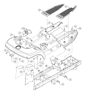 Fender And Running Board Diagram and Parts List for GT2186-44 13A298L710-13A298L712 Cub Cadet Lawn Tractor